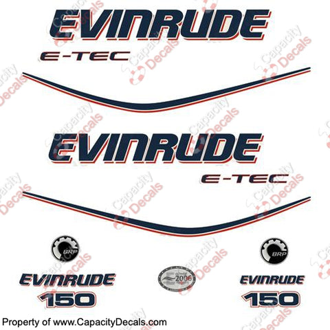 Evinrude 150hp E-Tec Decal Kit