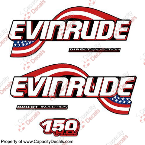 Evinrude 150hp HO Flag Series Decals