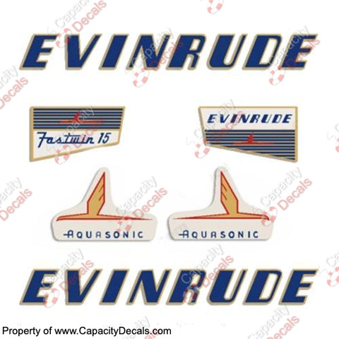 Evinrude 1955 15hp Decal Kit