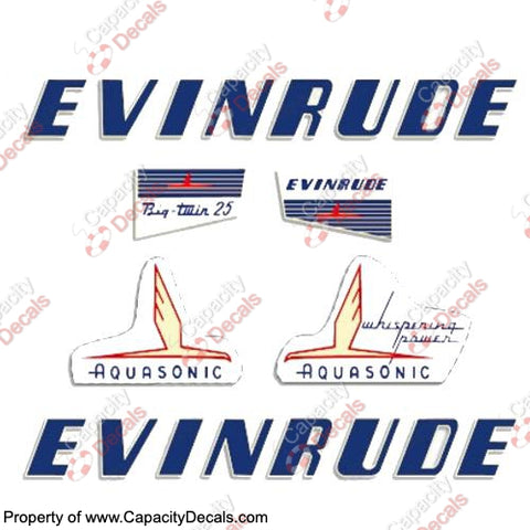 Evinrude 1955 25hp Decal Kit