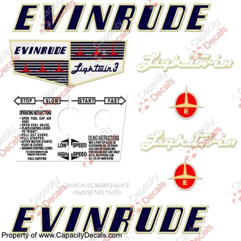 Evinrude 1956 3hp Decal Kit