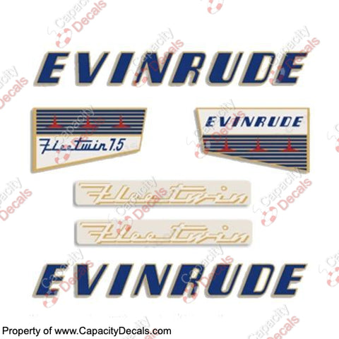 Evinrude 1956 7.5hp Decal Kit
