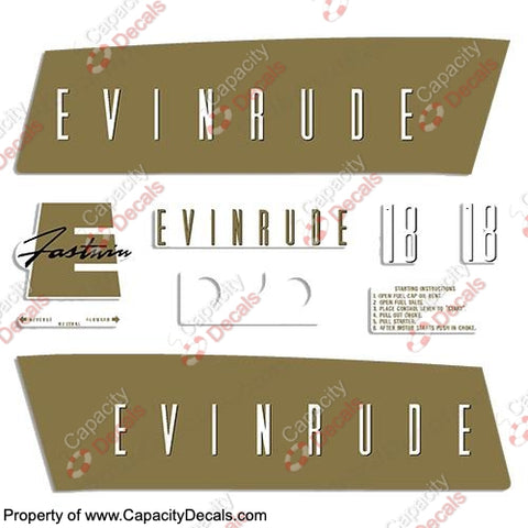 Evinrude 1959 18hp Decal Kit