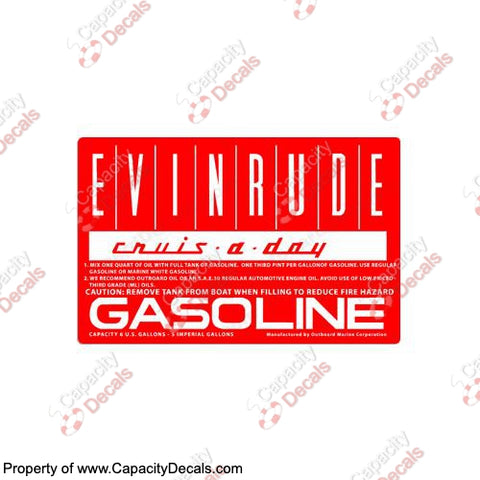 Evinrude 1960 6 Gallon Fuel Tank Decal