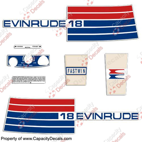 Evinrude 1973 18hp Decal Kit