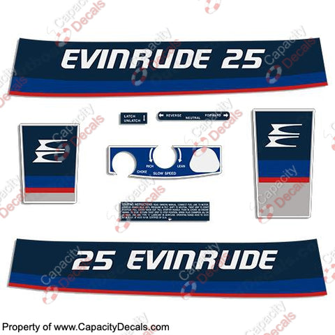 Evinrude 1975 25hp Decal Kit