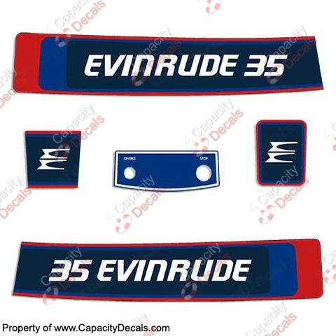 Evinrude 1976 35hp Decal Kit