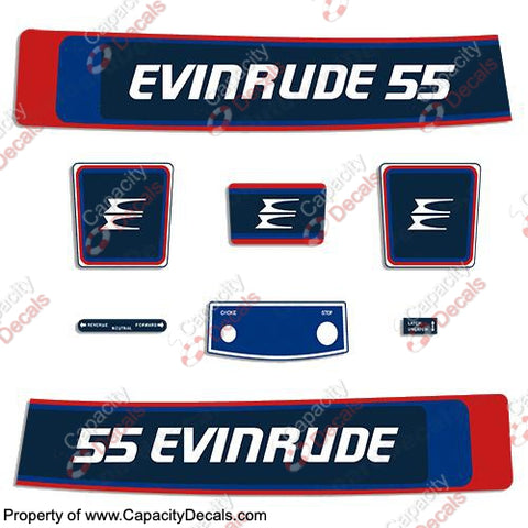 Evinrude 1976 55hp Decal Kit