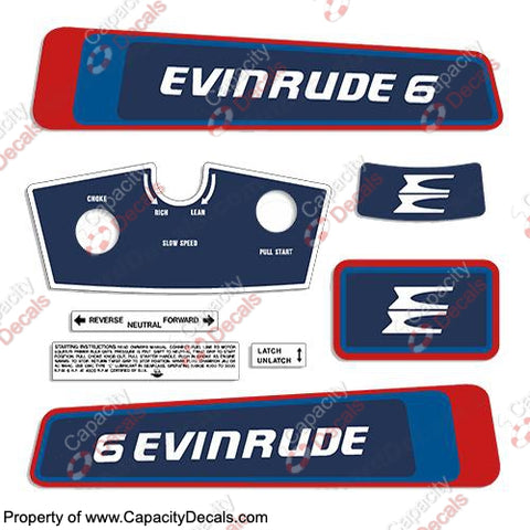 Evinrude 1976 6hp Decal Kit