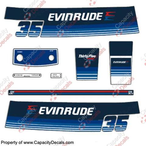 Evinrude 1979 35hp Decal Kit