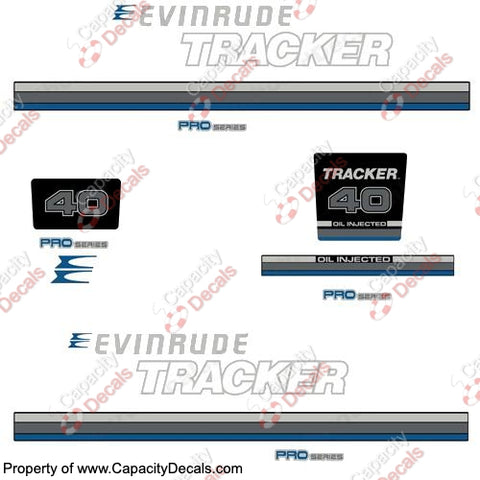 Evinrude 1981 Tracker 40hp Decal Kit - Blue