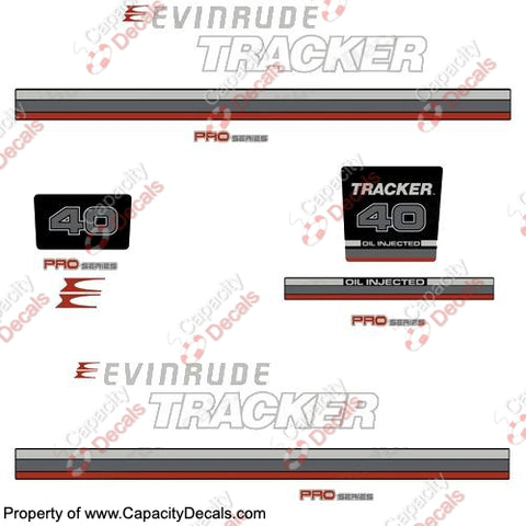 Evinrude 1981 Tracker 40hp Decal Kit - Red