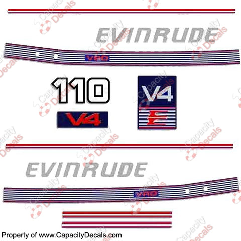 Evinrude 1989 - 1991 110hp Decal Kit