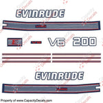 Evinrude 1989 200hp V6 Decal Kit