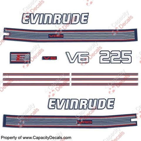 Evinrude 1989 225hp V6 Decal Kit