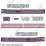 Evinrude 1991 200hp V6 Decal Kit