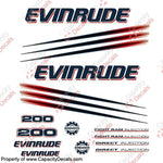 Evinrude 200hp Bombardier Decal Kit - 2002 - 2006