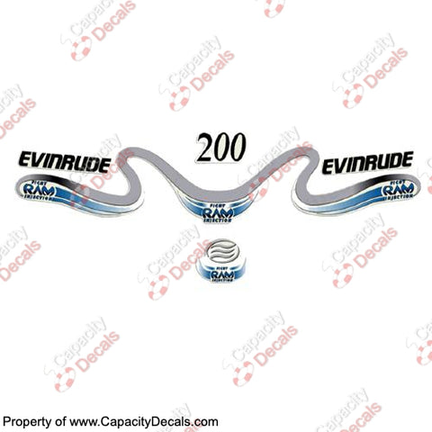 Evinrude 200hp Ficht Ram Decals 1999 - 2000