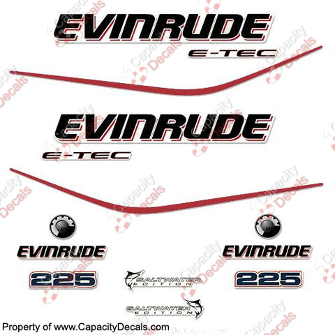 Evinrude 225hp E-Tec Decal Kit