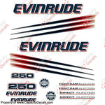 Evinrude 250hp Bombardier Decal Kit - 2002 - 2006