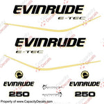 Evinrude 250hp E-Tec Decal Kit - Yellow