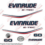 Evinrude 60hp E-Tec Decal Kit