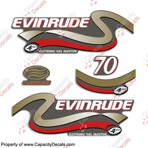 Evinrude 70hp FourStroke Decals (Gold) - 1999