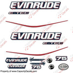 Evinrude 75hp E-Tec Decal Kit - Blue Cowl