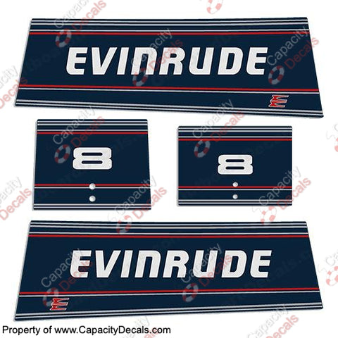 Evinrude 8hp Decal Kit - 1993