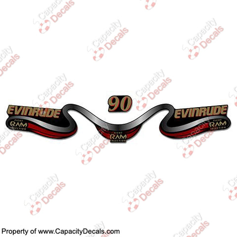 Evinrude 90 Decal Kit - Red