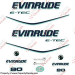 Evinrude 90hp E-Tec Decal Kit - Aqua