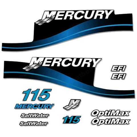 Mercury 115hp EFI/Optimax Decal Kit (Blue)