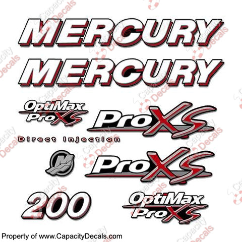 Mercury 200hp Optimax ProXS Decal Kit