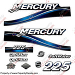 MERCURY 225HP OPTIMAX SALTWATER DECALS - 2005 (Blue)