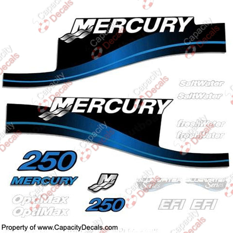 Mercury 250hp Decal Kit - 1999-2004 All Models Available (Blue)