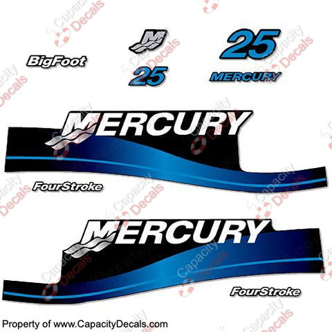 Mercury 25hp 4-Stroke Decals 1999 - 2004 (Blue)