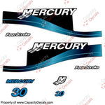 Mercury 30hp FourStroke Decal Kit 1999-2004 (Blue)