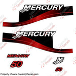 Mercury 50hp 2-Stroke Decals 1999-2004 (Red)
