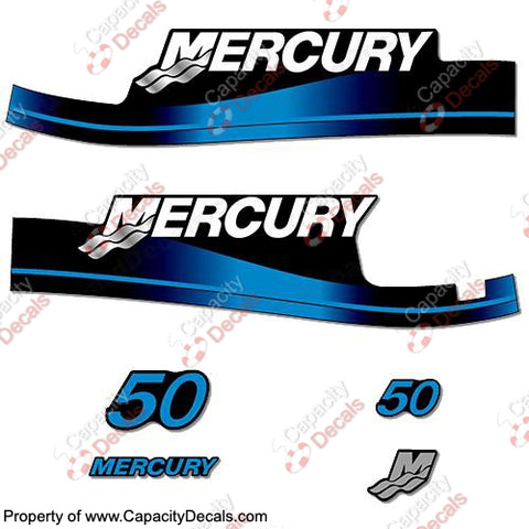 Mercury 50hp Electric Start Decal Kit 1999-2006 (Blue)