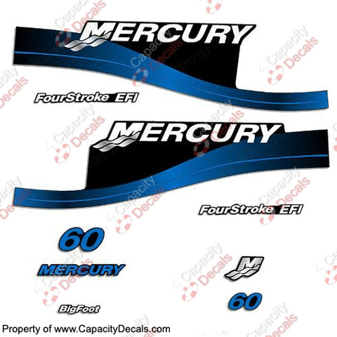 Mercury 60hp FourStroke EFI Decals (Blue) 1999 - 2004