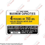 Pro-Sport Boat Capacity Decal (Multiple Styles)