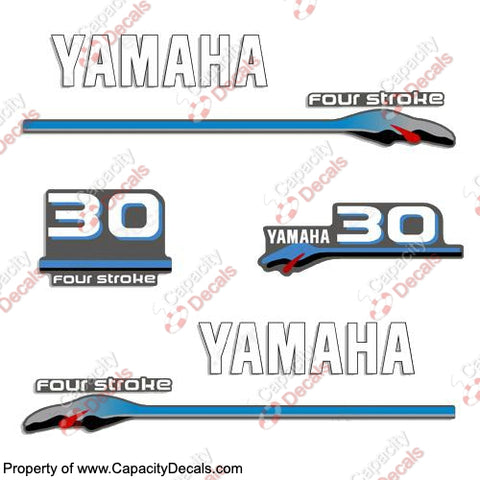 Yamaha 30hp Fourstroke Decals - 2000 Style