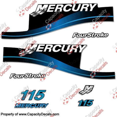 Mercury 115hp 4-Stroke Decal Kit 1999-2004 (Blue)