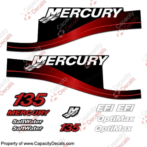 Mercury 135hp EFI/Optimax Decal Kit (Red)