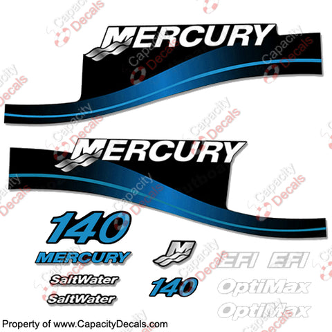 Mercury 140hp EFI/Optimax Decal Kit (Blue)