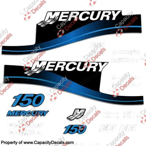 Mercury 150hp Decal Kit - 1999-2004 All Models Available (Blue)